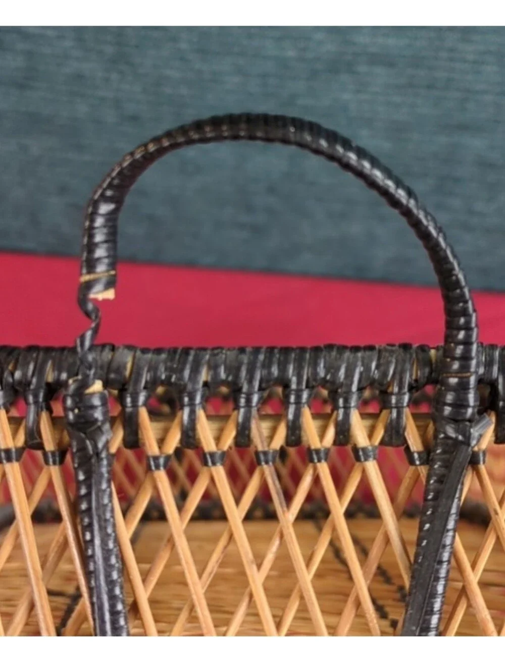 Vintage Cane & Wicker Basket